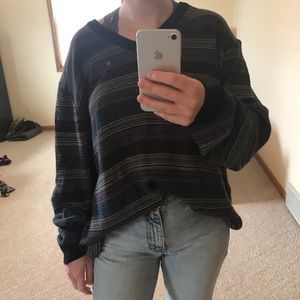 Comfy oversized striped grandpa sweater